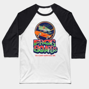 Cute red eyed tree frog riding a skateboard having a jumpy bumpy good time tee Baseball T-Shirt